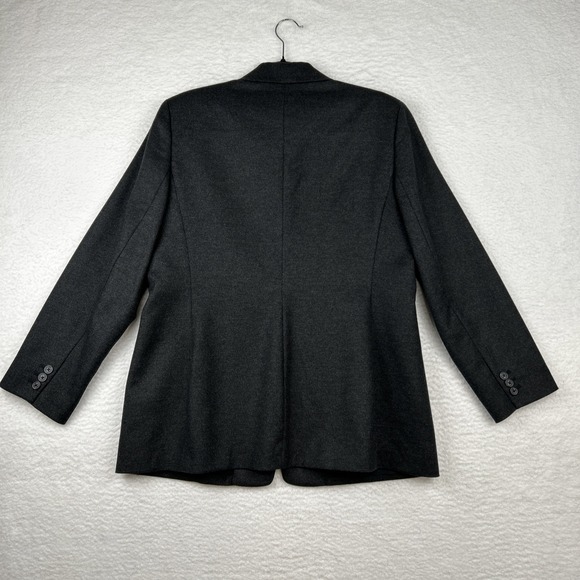 Women's Lands' End Gray Wool Cashmere 3-Button Blazer Jacket Size 14 Petite - Picture 6 of 12